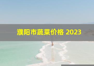 濮阳市蔬菜价格 2023